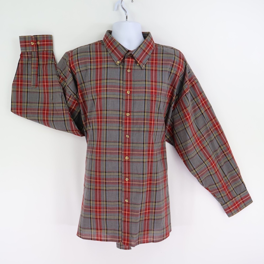 SRT Special Reserve Traditional Shirt Easy Care Mens Size 2X‎ Big Gray Plaid NWT